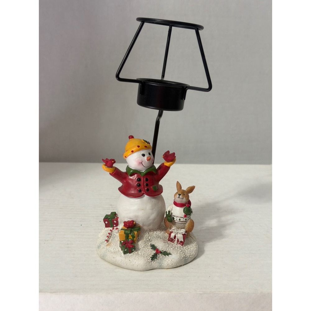 Yankee Candle Snowman and Bunny Tealight Holder Christmas Decor 1132935